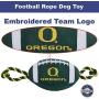 Pets First NCAA Oregon Ducks Football Dog Toy, Tough Quality Nylon Materials, Strong Pull Ropes, Inner Squeaker, Collegiate Team Color