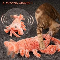 LaoNa Flippity Lobster Cat Toy Electric Moving Cat Fish Catnip Toy Plush Interactive cat Toys Funny Pets Pillow for Indoor Kitten (2 Pcs)