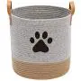 Geyecete Cotton Rope Basket with Leather Handle Dog Cotton Rope for Dogs Laundry Basket Storage Bin Dog bin Storage Bins-Natural Woven Basket Geyecete Cotton Rope Basket with Leather Handle Dog Cotton Rope for Dogs Laundry Basket Storage Bin Dog bin Storage Bins-Natural Woven Basket