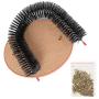 CinTar Pet Dog Cat Arch Self Groomer Massager Groom Brushes Scratching Toy Hair Fur Grooming Brush Controls Shedding with Scratch Pad and Catnip Interactive Kitten Toys