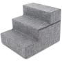 Made in USA Foldable Pet Steps/Stairs with CertiPUR-US Certified Foam for Dogs and Cats by Best Pet Supplies - Gray Linen
