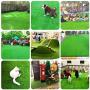 RoundLove Artificial Grass Turf, 4 Tone Synthetic Grass Patch Mat w/Drainage Holes, Lush & Hard Pet Turf Astroturf Rug, Fake Turf for Indoor & Outdoor Decor 24X20in