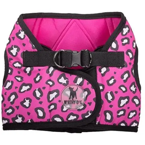 The Worthy Dog Step-in Sidekick Houndstooth Pattern Harness with Padded Mesh Velcro Adjustable, Outdoor, Easy Walk Vest for Dogs-Pink/Black The Worthy Dog Step-in Sidekick Houndstooth Pattern Harness with Padded Mesh Velcro Adjustable, Outdoor, Easy Walk Vest for Dogs-Pink/Black