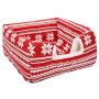 Hollypet Self-Warming 2 in 1 Foldable Comfortable Triangle Cat Bed Tent House, Red Snow