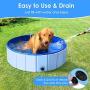 SlowTon Dog Pool Foldable, Pet Swimming Pool Collapsible PVC Outdoor Bathing Tub Portable Summer Pond Non Inflatable Anti-Slip Bathtub Kiddie Pool for Dog Puppy Cats and Kids (40” X 12”)