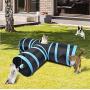 Creaker 3 Way Cat Tunnel, Collapsible Pet Toy Tunnel Ball Cat, Puppy, Kitty, Kitten, Rabbit