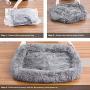 Neekor Plush Bolster Pet Bed, Crate Mat, Deep Sleeping Luxury Shag Fuax Fur Rectangle Sofa Cuddler for Dog and Cat