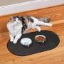 Envision Home 443301 Microfiber Pet Bowl Mat, 12.5 Inch x 21.5 Inch, Black