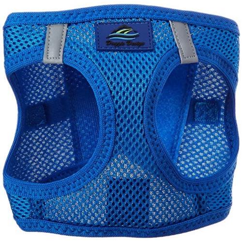 DOGGIE DESIGN Choke Free Reflective Step in Ultra Harness - Blue American River (XS)