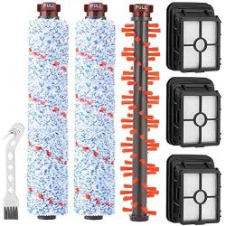 QAQGEAR Replacement Parts for Bissell Crosswave 1934/1868/1866, 1 Area Rug Brush Roll & 2 Multi-Surface Brush Roll & 3 Vacuum Filter & 1 Filter Cleaning Brush