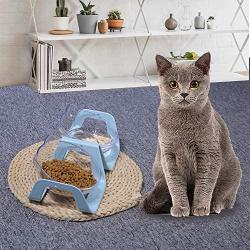 DHAWS Double Cat Dog Bowl Elevated Cat Food Water Bowl 0/18°Tilted Adjustable Food Dish Stand Pet Feeder and Waterer No-Spill, Anti-Overturn, Stress-Free for Cats and Small Dogs