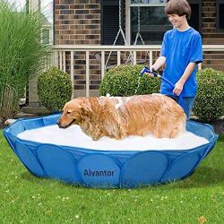 Alvantor Pet Swimming Pool Dog Bathing Tub Kiddie Pools Cat Puppy Shower Spa Foldable Portable Indoor Outdoor Pond Ball Pit Patent Pending