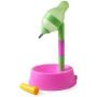 NACOCO Pet Standing Water Dispenser Cat Dog Standing Bowl with Detachable Pole Automatically Feeding Water Height Adjustable (Green)