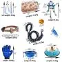 12pcs Blue Puppy Starter Kit /Dog Collar /Leash /Blanket/ Feeding Bowls/Squeak Toys/ Grooming Glove /All The Basics for A New Furry Addition to Your Home Christmas Birthday Gift