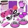 Puppy Starter Kit - Puppy Supplies, Accessories. 23 pc Kit for Puppies has Feeding Bowls, Lick Mat, Training Aids, Leash, Collar, Toys, Potty Training Bells & More for New Girl Puppies