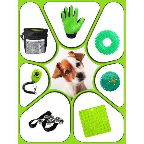 Puppy Starter Kit - Puppy Supplies, Accessories. 23 pc Kit for Puppies has Feeding Bowls, Lick Mat, Training Aids, Leash, Collar, Toys, Potty Training Bells & More for New Girl Puppies