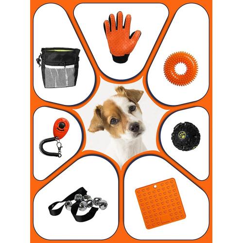 Puppy Starter Kit - Puppy Supplies, Accessories. 23 pc Kit for Puppies has Feeding Bowls, Lick Mat, Training Aids, Leash, Collar, Toys, Potty Training Bells & More for New Girl Puppies