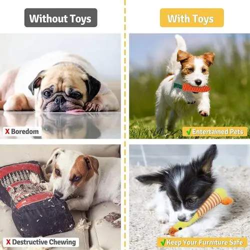 KIPRITII Dog Chew Toys for Puppy 18 Pack Puppies Teething Chew Toys