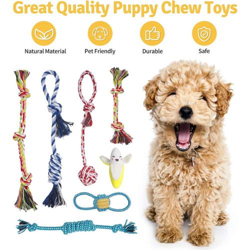 KIPRITII 18 Pack Super Value Puppy Toys, Puppy Teething Chew Toys with Rope Toys, Dog Bite Toys and More Squeaky Toys for Small Dogs