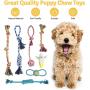 KIPRITII 18 Pack Super Value Puppy Toys, Puppy Teething Chew Toys with Rope Toys, Dog Bite Toys and More Squeaky Toys for Small Dogs