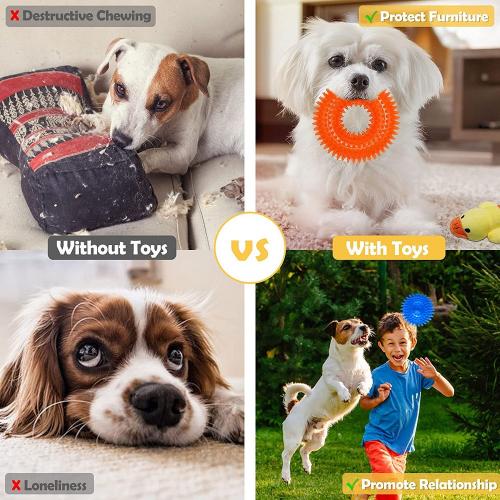 KIPRITII 18 Pack Super Value Puppy Toys, Puppy Teething Chew Toys with Rope Toys, Dog Bite Toys and More Squeaky Toys for Small Dogs