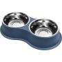EpetsLove Dog Bowls Double Stainless Steel Dog Water and Food Bowls with Non-Slip Resin Station, Pet Feeder Bowls for Puppy Medium Dogs Cats