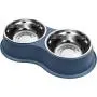 EpetsLove Dog Bowls Double Stainless Steel Dog Water and Food Bowls with Non-Slip Resin Station, Pet Feeder Bowls for Puppy Medium Dogs Cats EpetsLove Dog Bowls Double Stainless Steel Dog Water and Food Bowls with Non-Slip Resin Station, Pet Feeder Bowls for Puppy Medium Dogs Cats