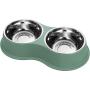 EpetsLove Dog Bowls Double Stainless Steel Dog Water and Food Bowls with Non-Slip Resin Station, Pet Feeder Bowls for Puppy Medium Dogs Cats