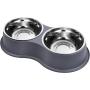 EpetsLove Dog Bowls Double Stainless Steel Dog Water and Food Bowls with Non-Slip Resin Station, Pet Feeder Bowls for Puppy Medium Dogs Cats