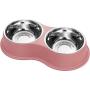 EpetsLove Dog Bowls Double Stainless Steel Dog Water and Food Bowls with Non-Slip Resin Station, Pet Feeder Bowls for Puppy Medium Dogs Cats