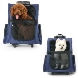 ASOOLL Pet Trolley Travel Bag pet Double Trolley case pet Out Portable with Dog Backpack Teddy